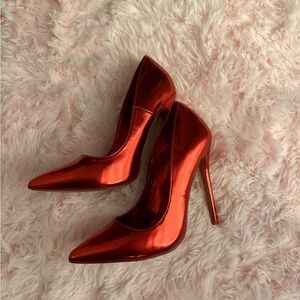 PrettyLittleThing Shiny Red Heels